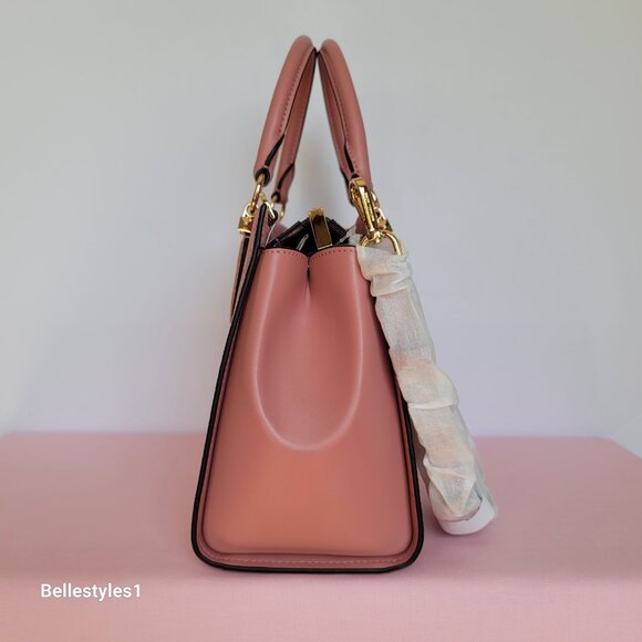 MICHAEL KORS Marilyn Medium Signature Logo Satchel-Sunrise Rose Multi ⭐ - Picture 8 of 16